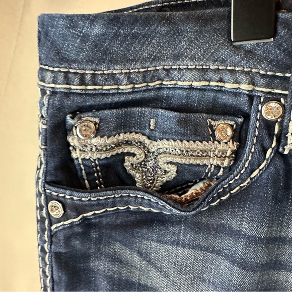 ROCK REVIVAL Women’s Size 36 Denim Jeans Easy Boot Fit Zeni Style Embellished - Picture 8 of 16